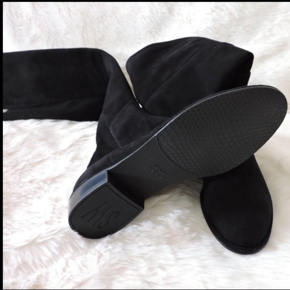 STUART WEITZMAN ALLGOOD BLACK OTK SUEDE STRETCH BOOT 9 - Picture 11 of 12